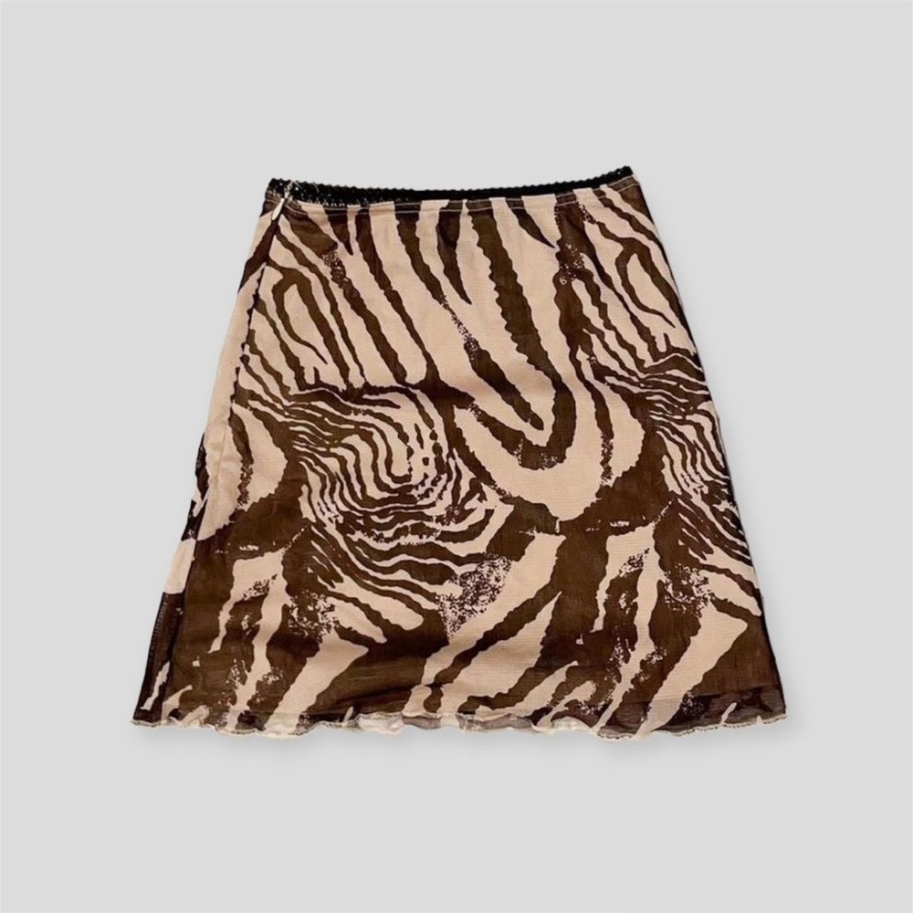 Printed Mini Skirt – Vincent Mini Skirt Beige Print - Picture 4 of 4